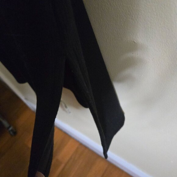 Madewell Black Short Sleeves Ribbed Pocket Tee Midi Dress Slit Sides Size XS - Picture 8 of 10